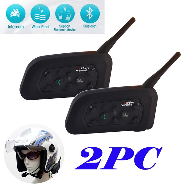 V6 1200M 6 Riders Motorcycle Helmet Bluetooth Intercom Headset Interphone Radio 