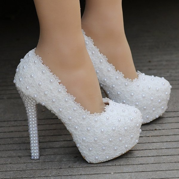 white lace platforms