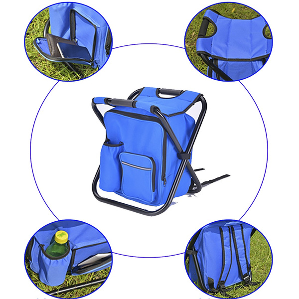 Backpack Cooler Bag Chair Portable Folding High-Intensity Steel 200 LB-Insulated  Cooler Bag for Fishing Camping