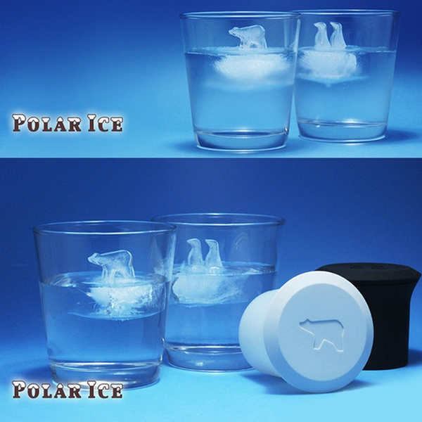 Luxugen Polar Ice Cube Molds, Silicone Ice Cube Trays with Cute