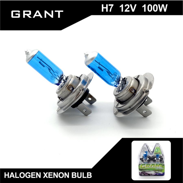 GRANT H7 12V 100W Halogen Xenon Bulbs 8000K Clear Bright White Auto  Replacement Lamps Headlights For Audi Benz Ford Mazda