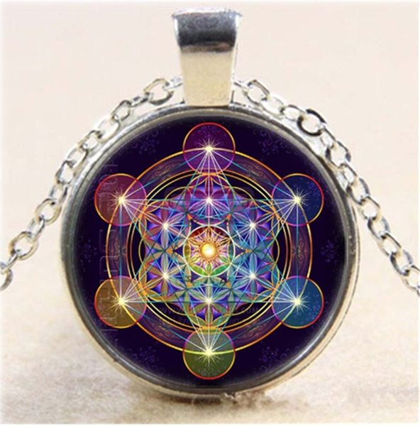 metatron's cube glass pendant