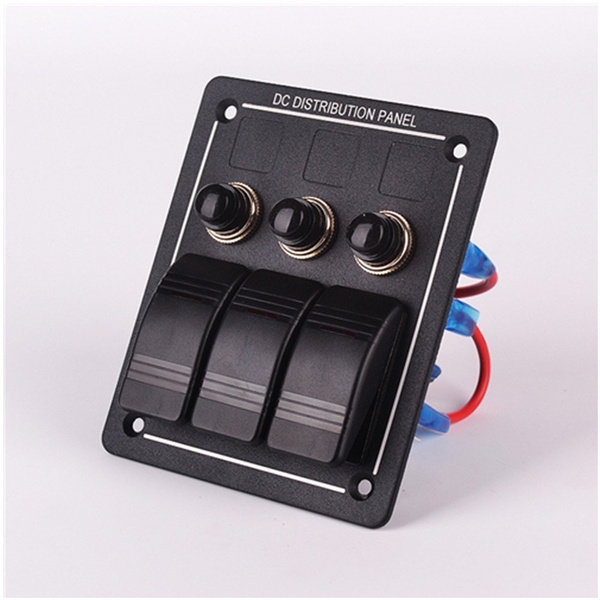 3 Gang Aluminium LED Rocker and Circuit Breaker Waterproof Marine Boat ...