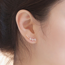 New Fashion Sweet Stars Zircon Stud Earrings Womens Exquisite Jewelry