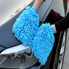 New Style Mitt Microfiber Car Wash Gloves Chenille Washing Cleaning Anti Scratch Car Cleaning Tool Washer Household Care Brush Cars Accessories Home Kitchen Plush Glove Tools Wholesale (Random Color)