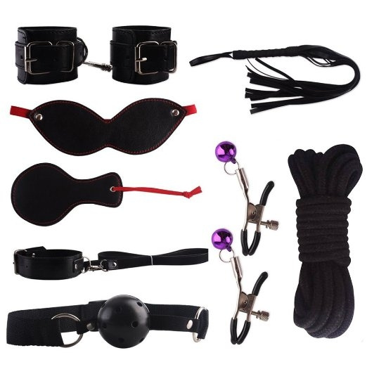 SM Sex Toys Loveryoyo SM Sex Bondage Love System Set Black 8pcs SM  