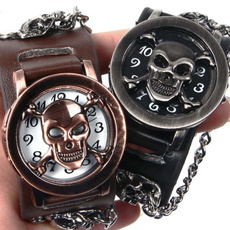 Goth, skull, Chain, fashion watches