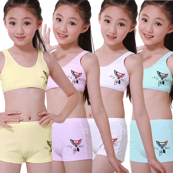 Puberty Young Girls Underwear Children Students kids cute expression panties  boxer Chinese Branded 4pcs/lot (size 120 to 170)
