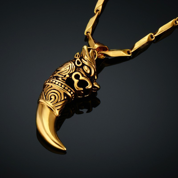 2 Usage High Grade 18k Real Gold Filled Wolf Tooth Pendant Necklace Long Stainless Steel Chain Men Women Punk Amulet Necklaces Wish - Real Wolf Tooth Pendant 2 Usage High Grade 18k Real Gold Filled Wolf Tooth Pendant Necklace Long Stainless Steel Chain Men Women Punk Amulet Necklaces Wish - Real Wolf Tooth Pendant