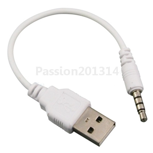 2Pcs Charger Adapter Data USB 3.5mm Sync Audio Cable for iPod Shuffle 3rd 4th SE 