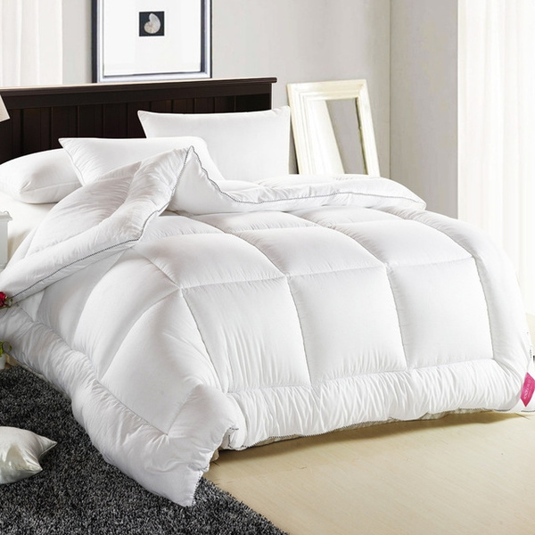 Fiber Blankets Soft Warm Comforter Quilt For Winter Thicker King Size