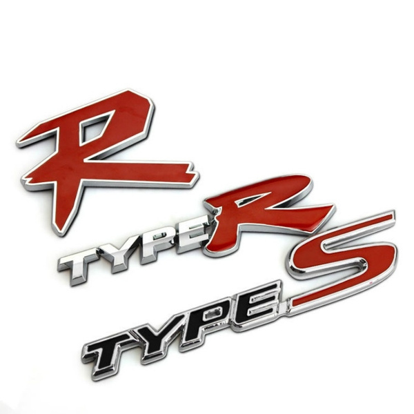 Black&Red AxleZx Chrome Metal Type-R Logo Car Front Grille Emblem Premium 3D Racing Sport Turbo Power Grill Badge