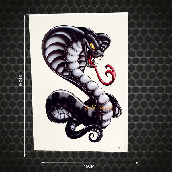 Black and white Deadly Cobra Tattoo