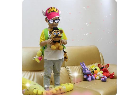 4pcs/lot 15cm Five Nights At Freddy's FNAF Freddy Bear Bonnie Chica Foxy  Plush Pendant Stuffed Toys