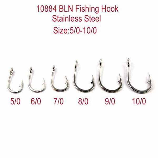 30pcs 10884 Big Game Stainless Steel Fishing Hooks Saltwater Fish Hooks  Circle Hook 4/0-10/0