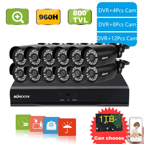 4/8/12pcs 800TVL IR Weatherproof Cameras + 16CH or 8CH 960H D1 DVR