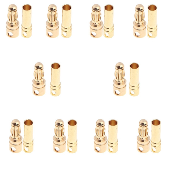 10pair 3.5mm Gold Plated Banana Plug Connector Male Female for RC Motor ...