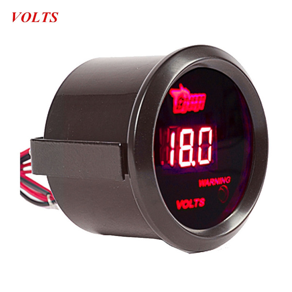 Car Accessories Universal 2" 52mm Voltmeter Black Shell Digital Clocks Red LED Volt Voltage