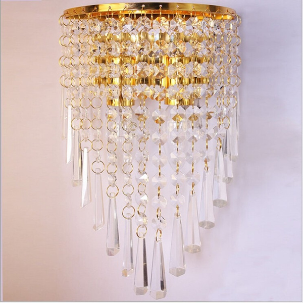 gold and crystal sconces