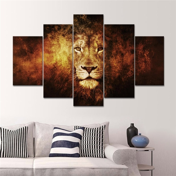 Lion Art Canvas Wall Hanging Art Lion King Picture Landscape Modern ...