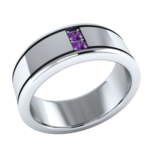 Mens amethyst wedding on sale ring