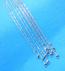 5PCS 16-30" Wholesale DIY Making Jewelry 925 Sterling Silver Water Wave Chains Necklace Pendants
