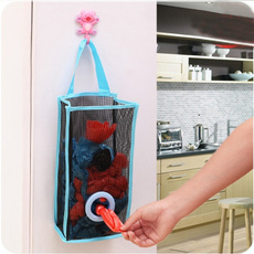 Fashion Breathable Mesh Hanging Kitchen Garbage Bags Storage Packing Pouch Shopping Bag 