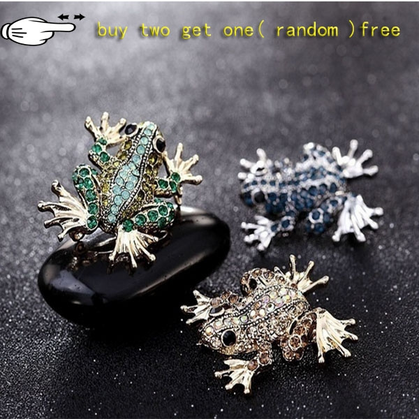 Rhinestone Frog Brooch Pin - Sparkly Crystal Frog Jewelry For Sweaters, Coats & Bags