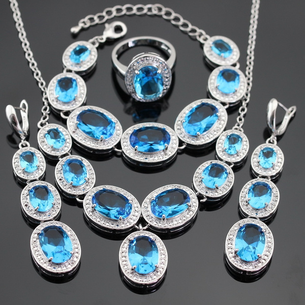 Light Blue and Gold Murano Glass Necklace & Earrings Jewelry Set SKU 17MG -  VENICE BUYS