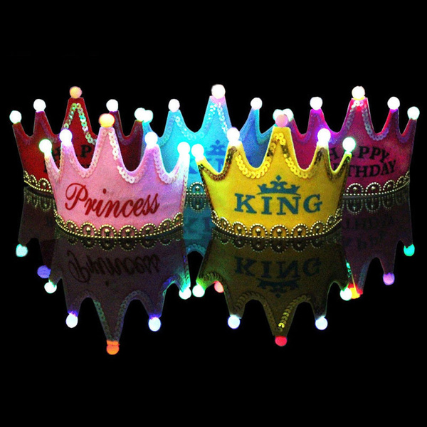 LED Light Birthday Party Hats Crown 