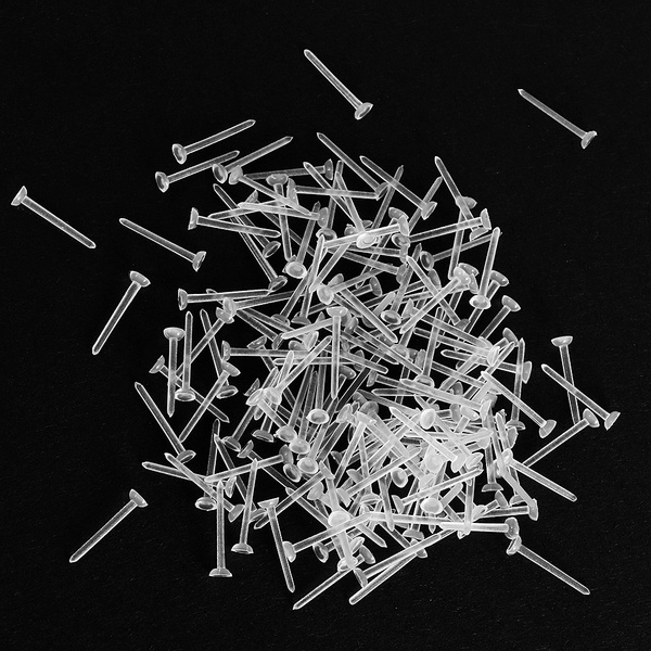 Invisible Plastic Blank Earrings Pin Post Head Stud Bar Back Findings Pack of 150Pcs