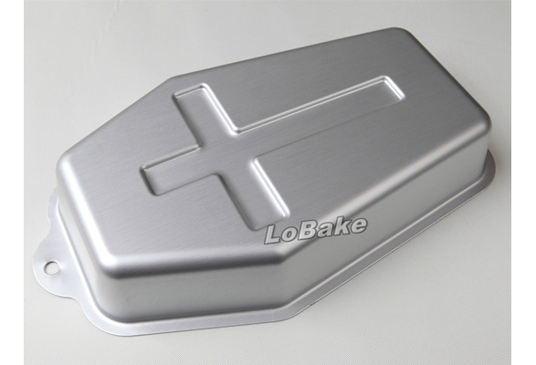 10 inches unique design cross coffin casket shape aluminium cake mold  mousse bread toast moulding for kitchen DIY baking tools