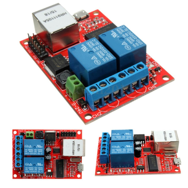 LAN Ethernet 2-way Relay Board Delay Switch TCP//UDP Controller Module WEB server