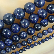 1pcs Natural Blue Sand Stone 4mm 6mm 8mm 10mm 12mm Round Beads 15.5" Pick Size DIY Bracelet Jewelry Making
