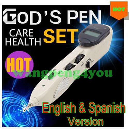 NEW Spanish Manual CE LCD Acupuncture Meridian Pen Electronic Massage