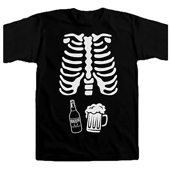 Skeleton Maternity Couples Matching Halloween Pregnancy Shirt