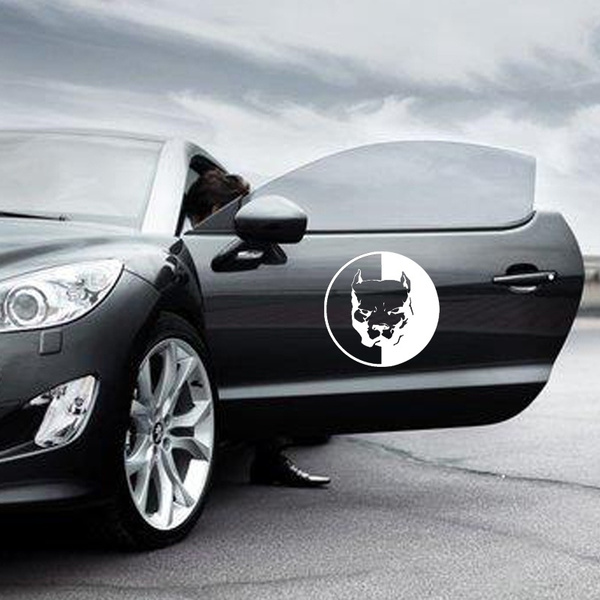 pitbull car stickers 12 12cm black white motorcycle car styling decals 3d dog funny car stickers for bmw vw audi stickers wish