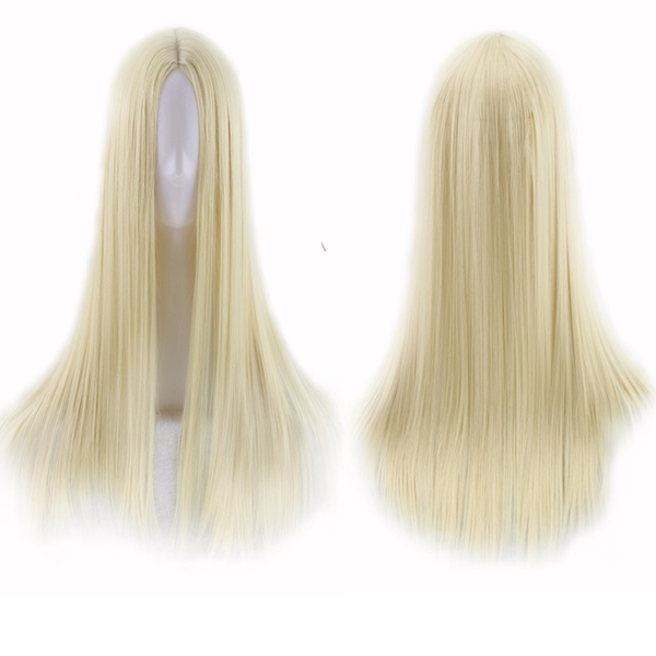 Straight blonde wig no on sale bangs