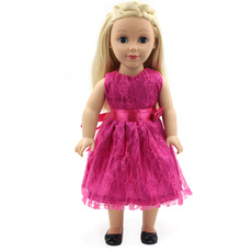18 Inch Girl Doll Clothes Rose Princess Dress Doll Clothes for 43cm Baby Dolls  Princess Girl Best Gift