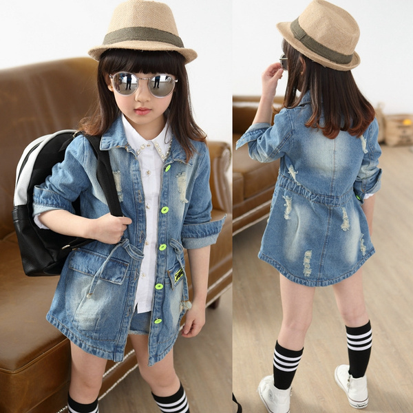 Jeans coat for kids sale