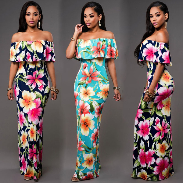 Robe Longue D'été Fleurie à Manches Ballon Pour Plage Ou Occasion Décontractée - Style Bohème