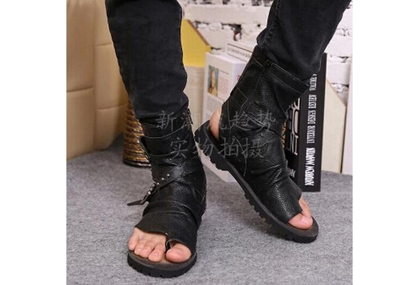 open toe boots men