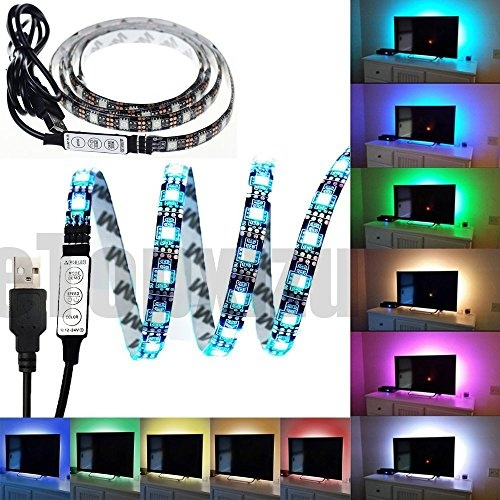 5V LED TV USB Backlight Computer 5050 RGB LED Light Strip Background Light Kit 