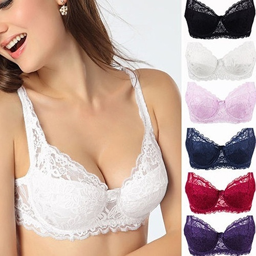 9 Colors Fashion Women Sexy Lace Bra Deep V Push Up Brassiere Shaping Padded  Bras Underwear Embroidery Lingerie plus size bra A B C D Cup Fitness