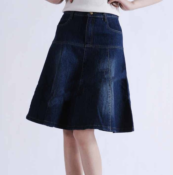 plus size denim skirts midi length