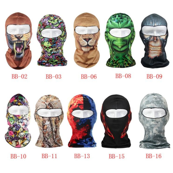 Thin 3D Outdoor Cycling Ski Balaclava Neck Hood Full Face Mask Hat Beanie Mask 