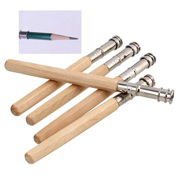 5pcs New Practical Drawing Pencil Extender Device Lengthened Carbon