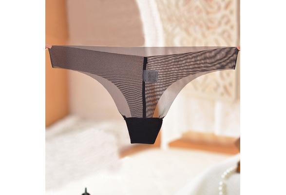 Sexy Underwear Women Seamless Panties Transparent Thong Latex Briefs Mesh  Bikini Ladies G String Brand Lingerie