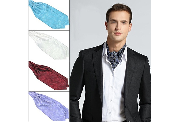 Many Colours New Italian Adult Mens Satin Wedding Ruche Cravat Tie Party Event 