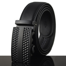 Automatic Buckle Mens Waistband Real Genuine Leather Belts